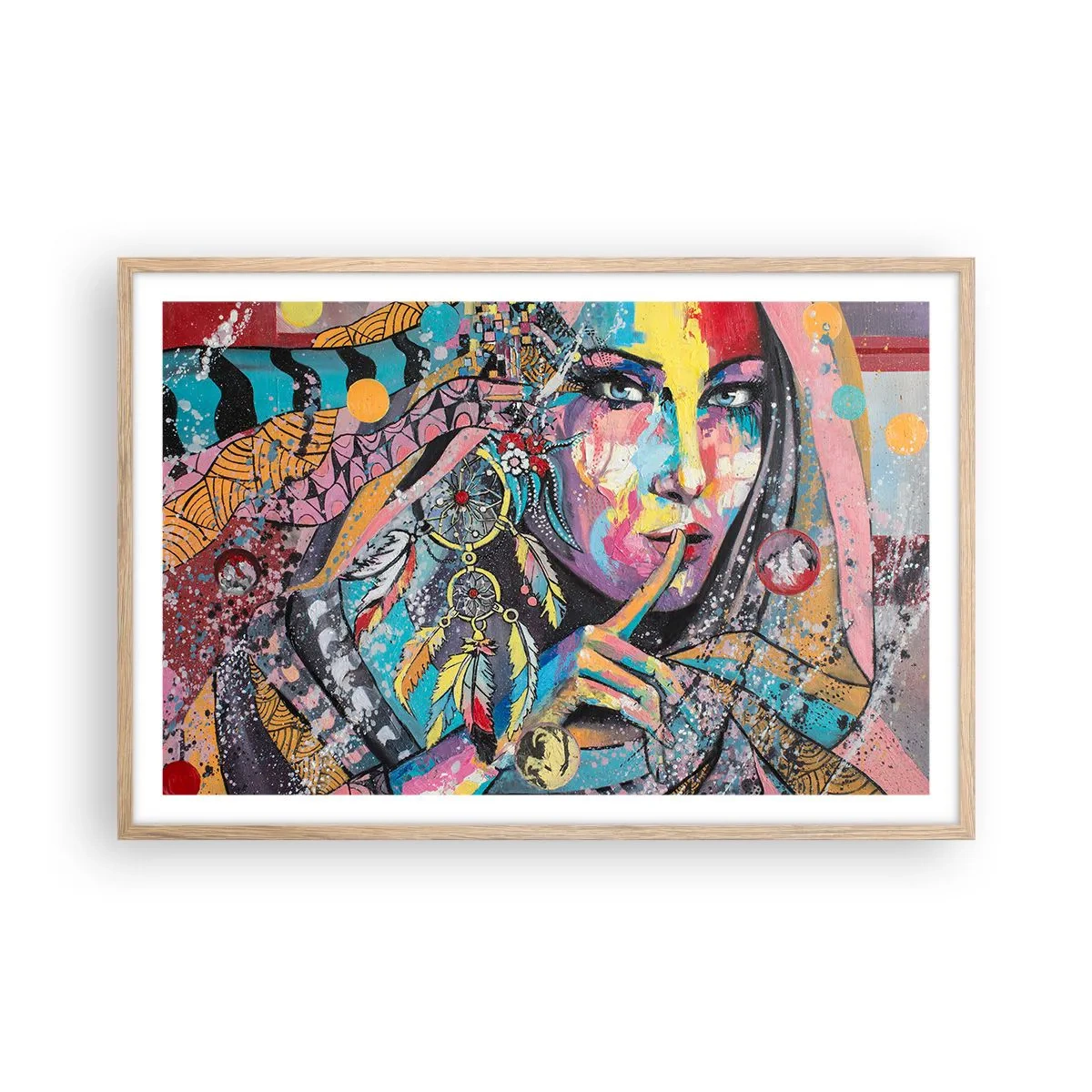 Póster en marco roble claro - Silencio hasta que entiendas - 91x61 cm