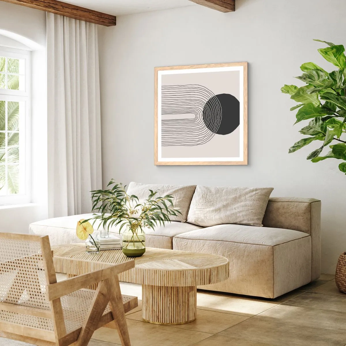 Póster en marco roble claro - Temblor y certeza - 50x50 cm