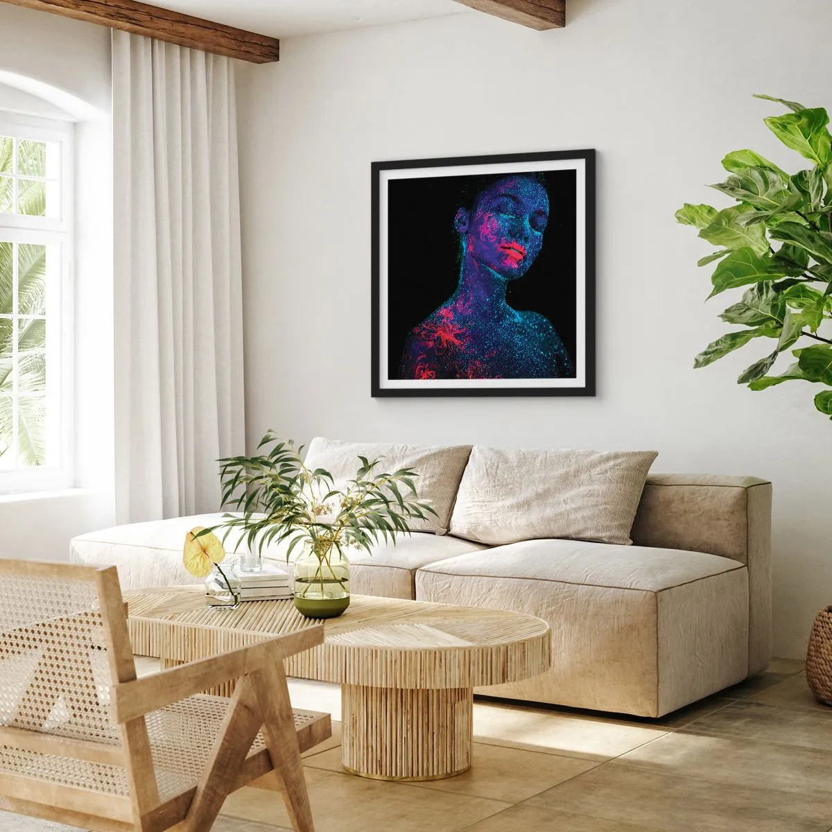 Póster en marco negro - En polvo de estrellas - 50x50 cm