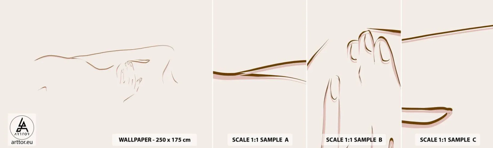 Muestra de fotomural autoadhesivo Deluxe Sticker - La forma del deseo - Abstracción, Gráficos, Pedazo - 100x30 cm