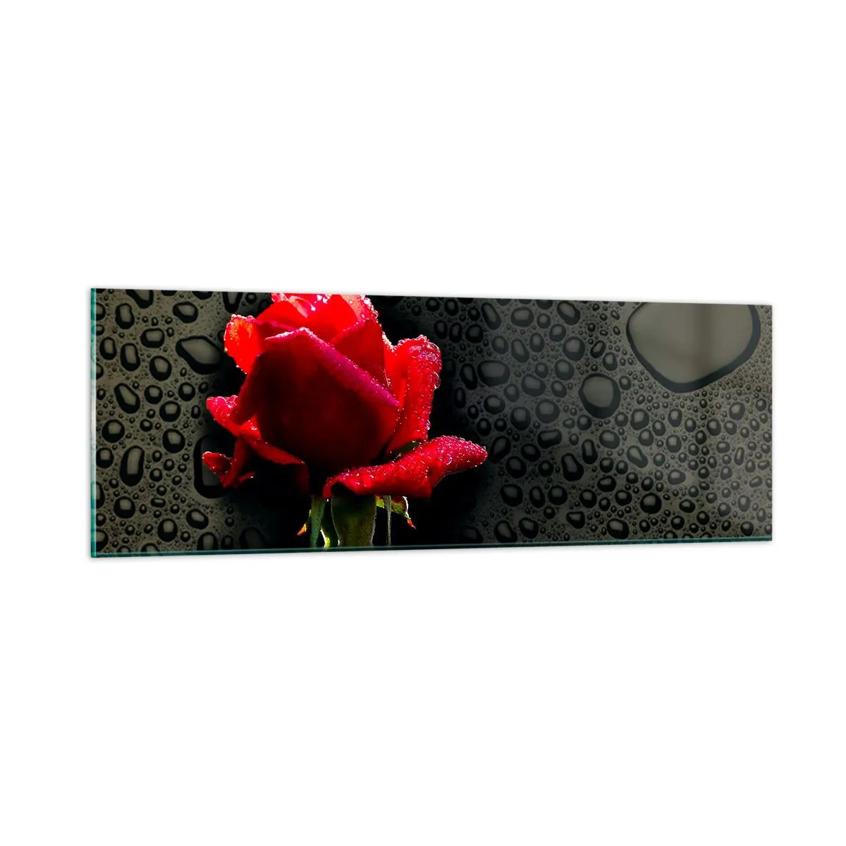 Cuadro sobre vidrio - Impresiones sobre Vidrio - Rojo y negro - 90x30 cm