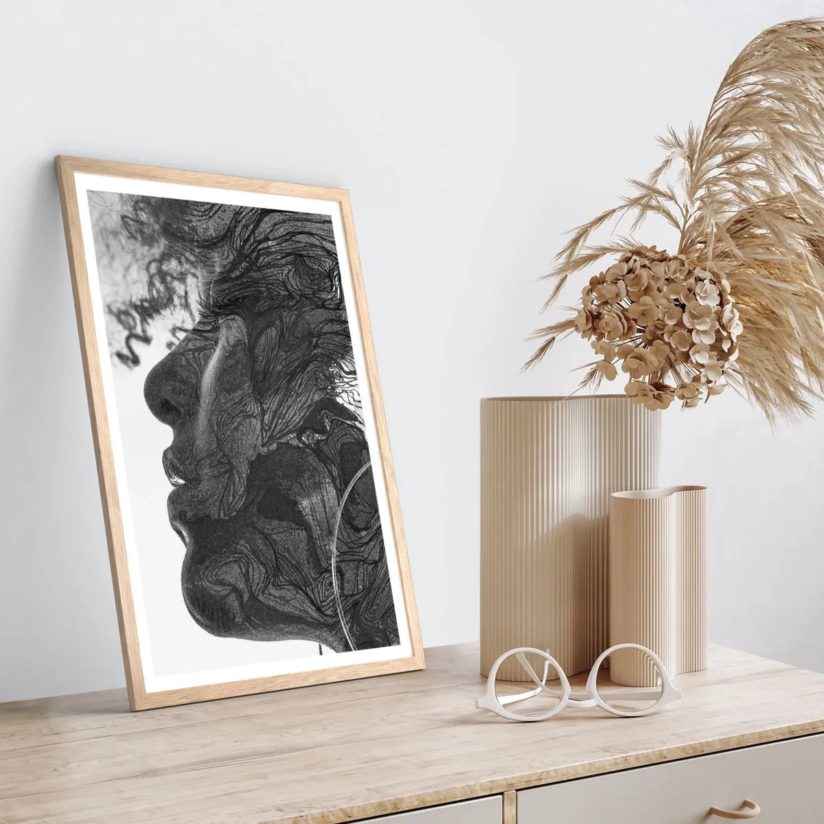 Póster en marco roble claro - Enredada en sueños - 61x91 cm