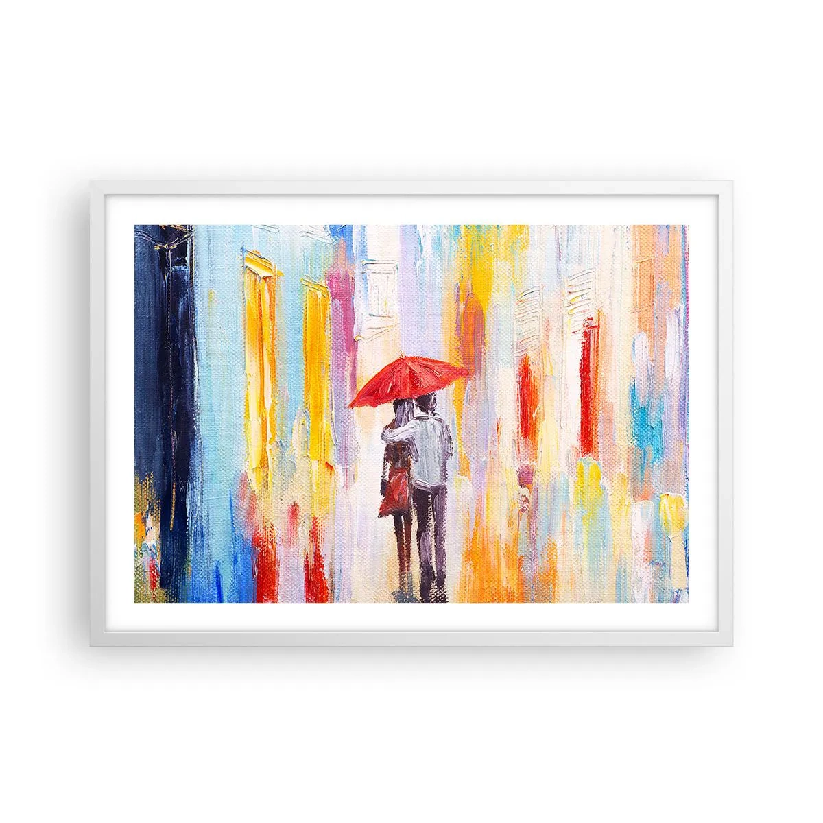Póster en marco blanco - Que siga lloviendo - 70x50 cm