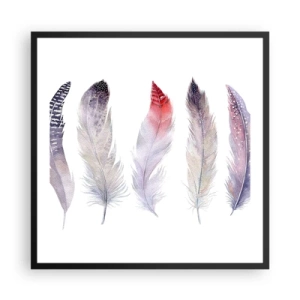 Póster en marco negro - Suave como la niebla de muchos colores - 60x60 cm