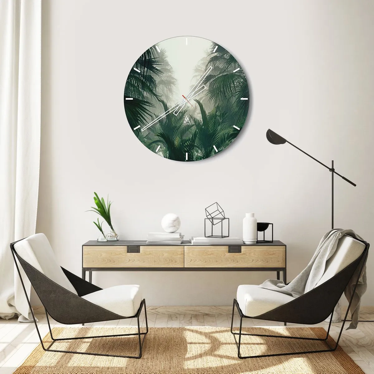 Reloj de pared - Reloj de vidrio - Misterio tropical - 40x40 cm