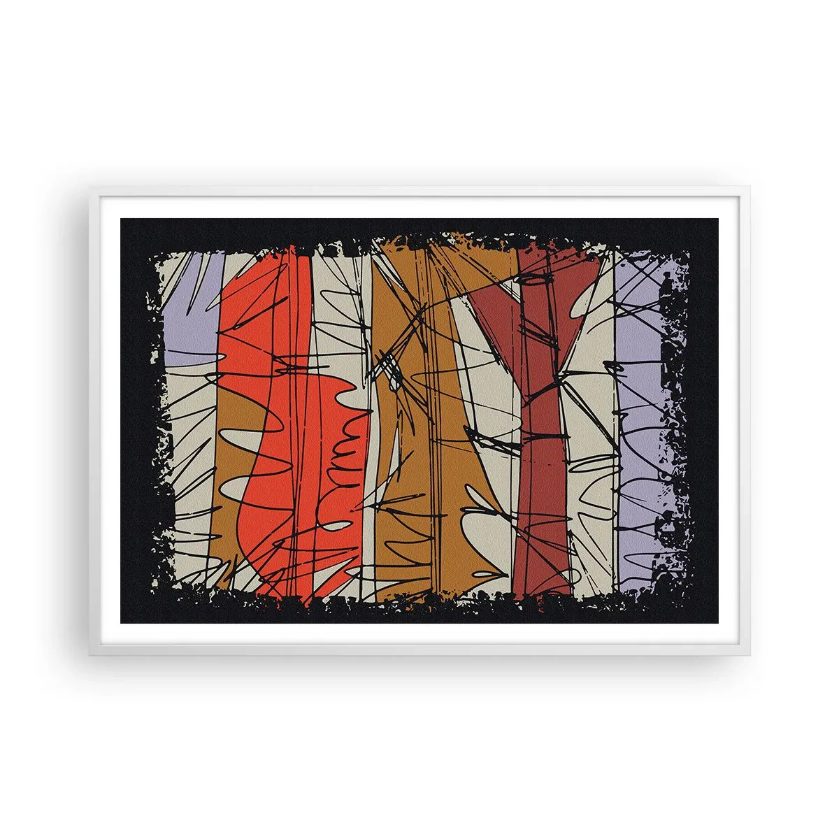 Póster en marco blanco - Composición espontánea - 100x70 cm