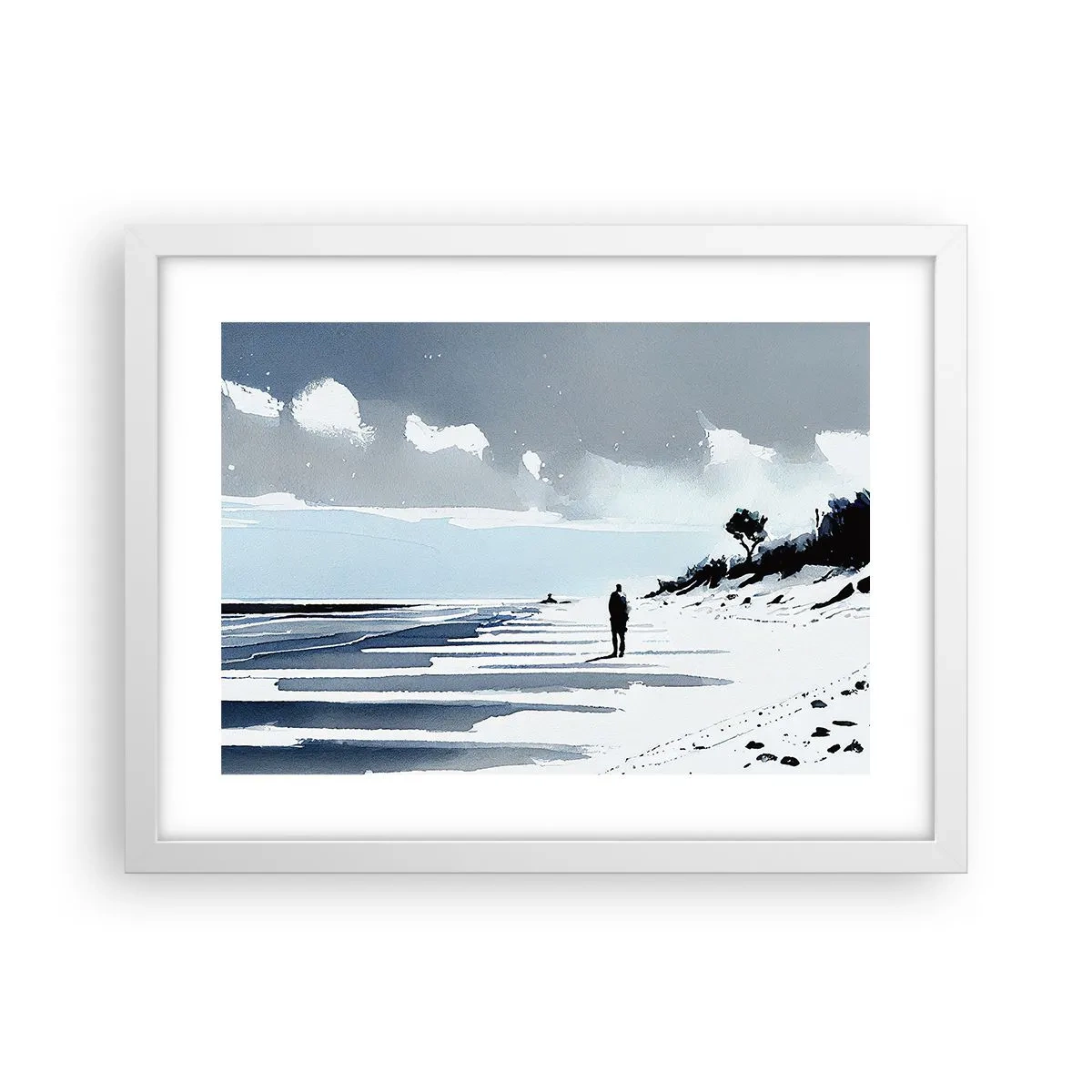 Póster en marco blanco - Solo conmigo mismo - 40x30 cm