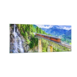 Cuadro sobre vidrio - Impresiones sobre Vidrio - Ferrocarril a los Alpes - 100x40 cm