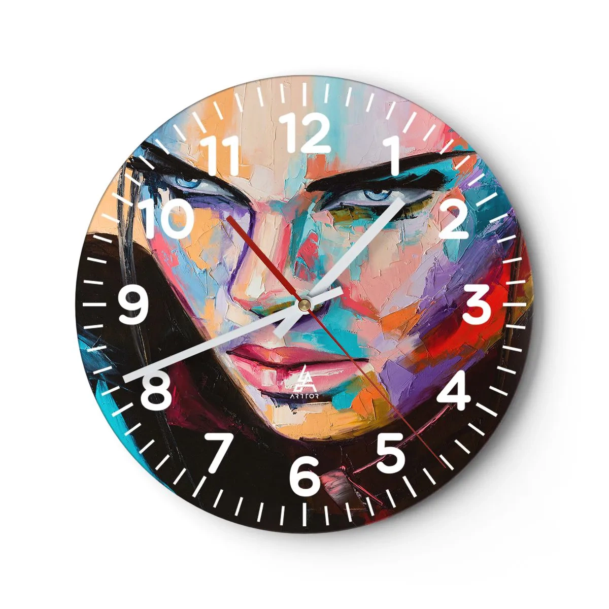 Reloj de pared - Reloj de vidrio - Salvaje de corazón - 40x40 cm