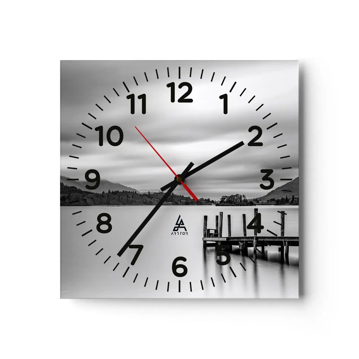 Reloj de pared - Reloj de vidrio - Dulzura y la fuerza - 30x30 cm