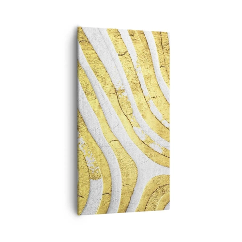 Cuadro sobre lienzo - Impresión de Imagen - Una composición en blanco y oro - 55x100 cm