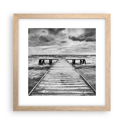 Póster en marco roble claro - Estoy esperando que sople el viento... - 30x30 cm