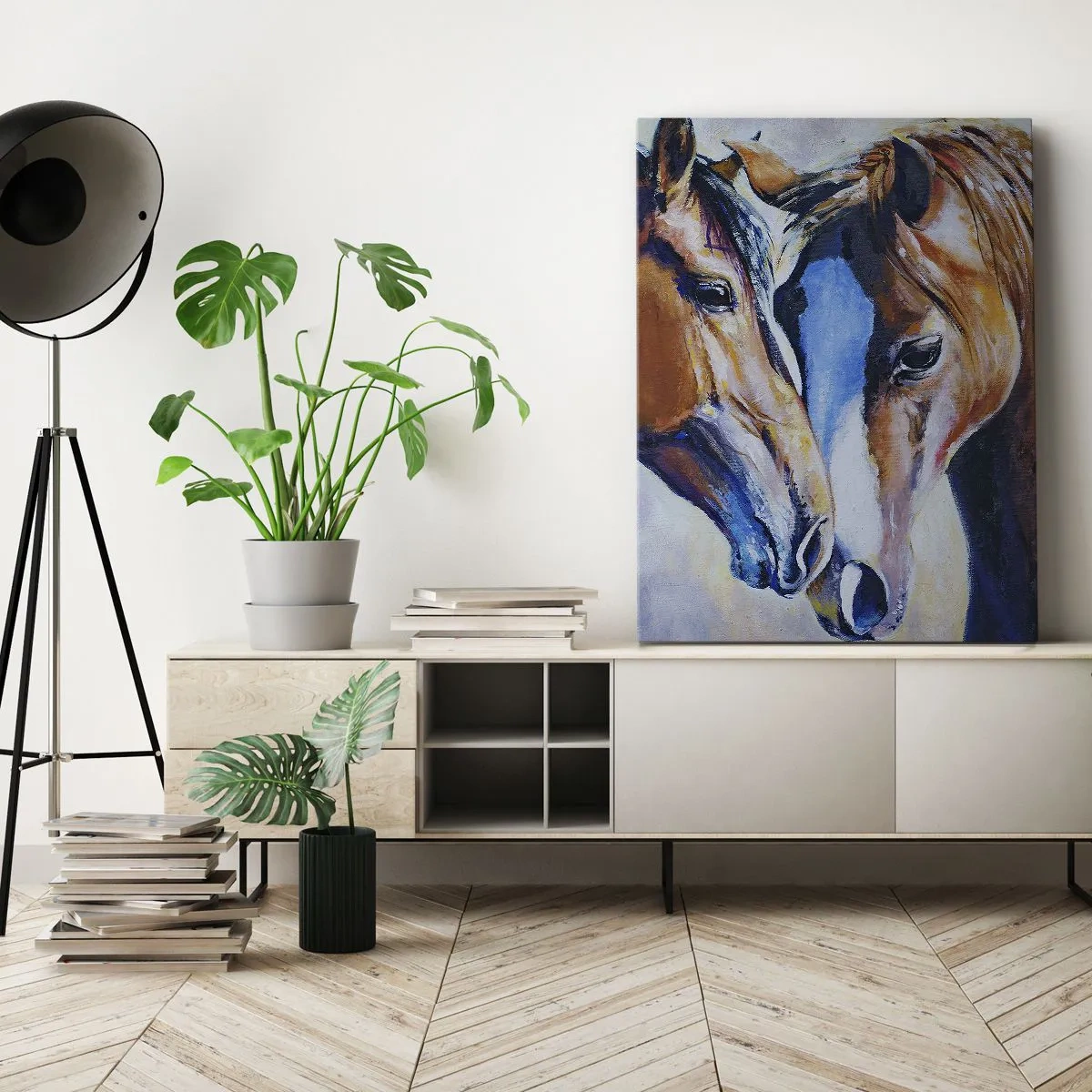 Cuadro sobre lienzo - Impresión de Imagen - ¿Esto es amistad? ¿Es amor? - 45x80 cm