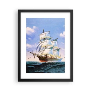 Póster en marco negro - Orgulloso con el viento - 30x40 cm