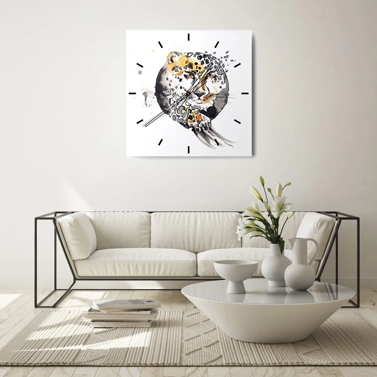 Reloj de pared - Reloj de vidrio - Belleza depredadora - 40x40 cm