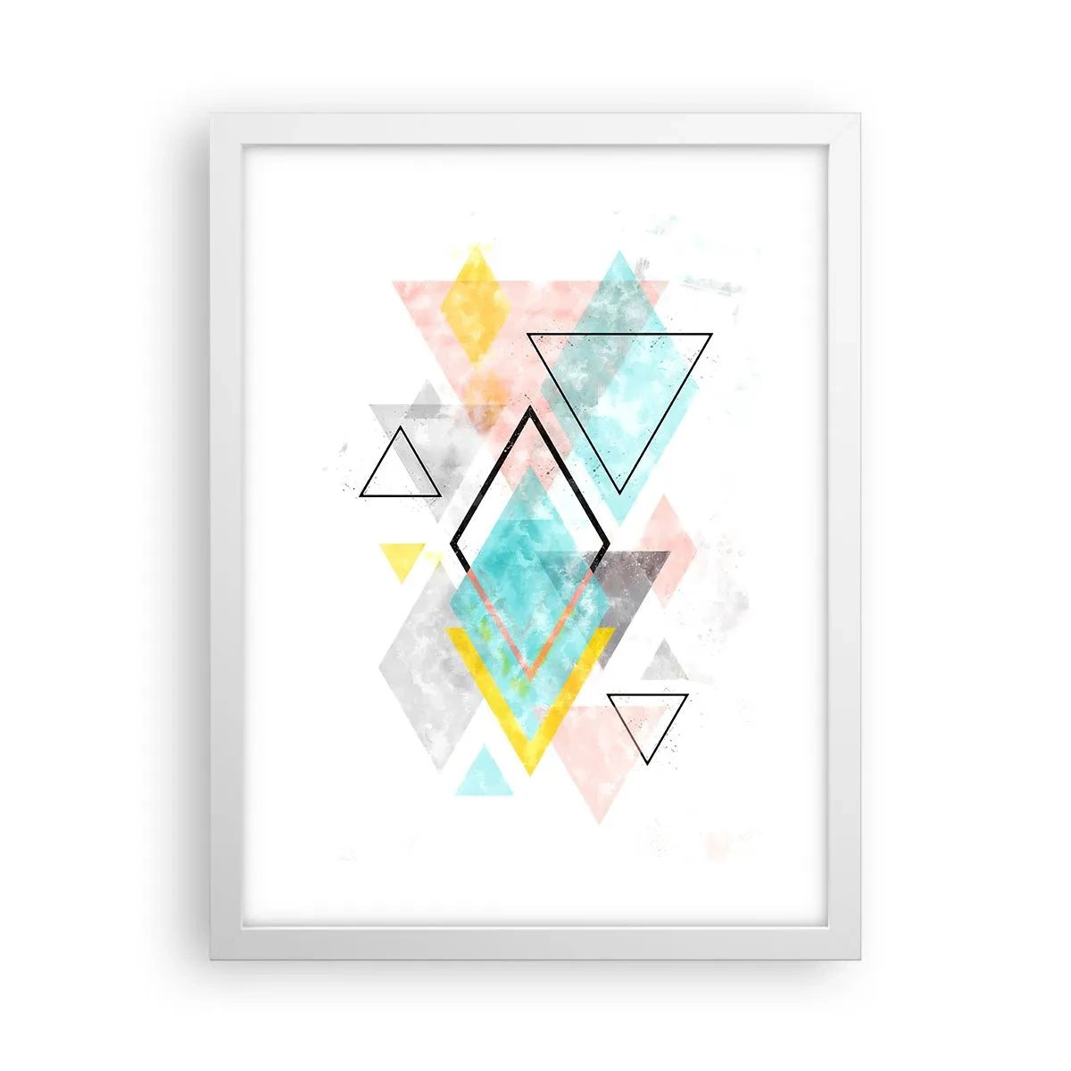 Póster en marco blanco - Un juego geométrico - 30x40 cm