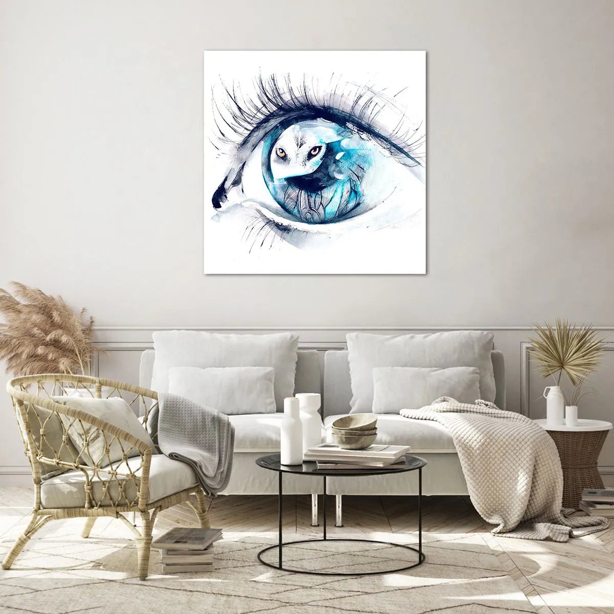 Cuadro sobre vidrio - Impresiones sobre Vidrio - Ojo con la naturaleza - 40x40 cm