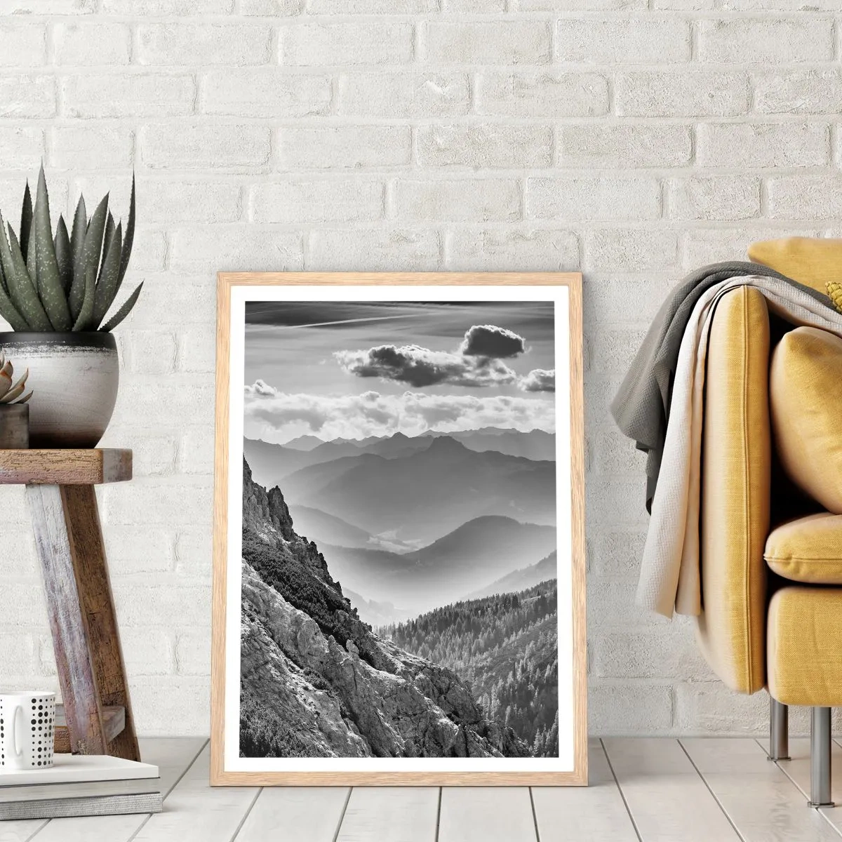 Póster en marco roble claro - Hasta el horizonte - 40x50 cm