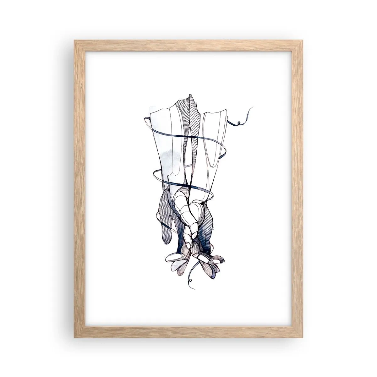Póster en marco roble claro - Un estudio sobre el contacto - 30x40 cm