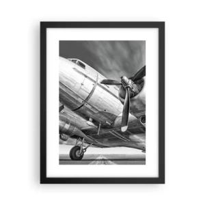 Póster en marco negro - Siempre listo para volar - 30x40 cm