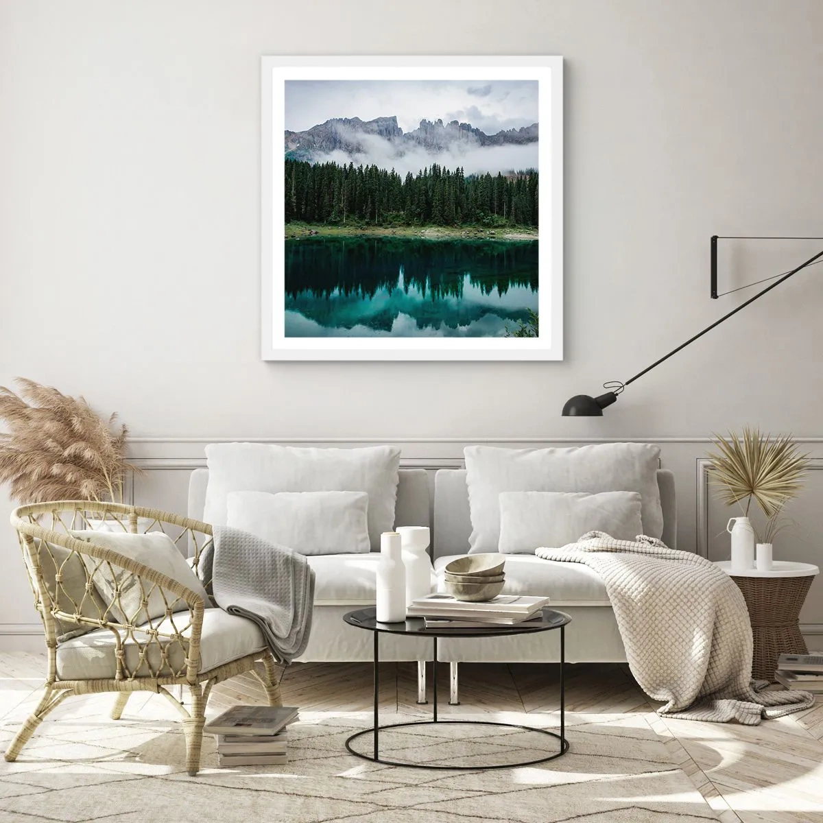 Póster en marco blanco - Calla, calla, no despertemos al agua dormida.... - 50x50 cm