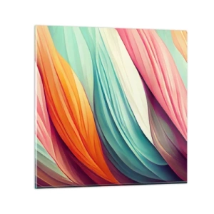 Cuadro sobre vidrio - Impresiones sobre Vidrio - Tejido arco iris - 70x70 cm