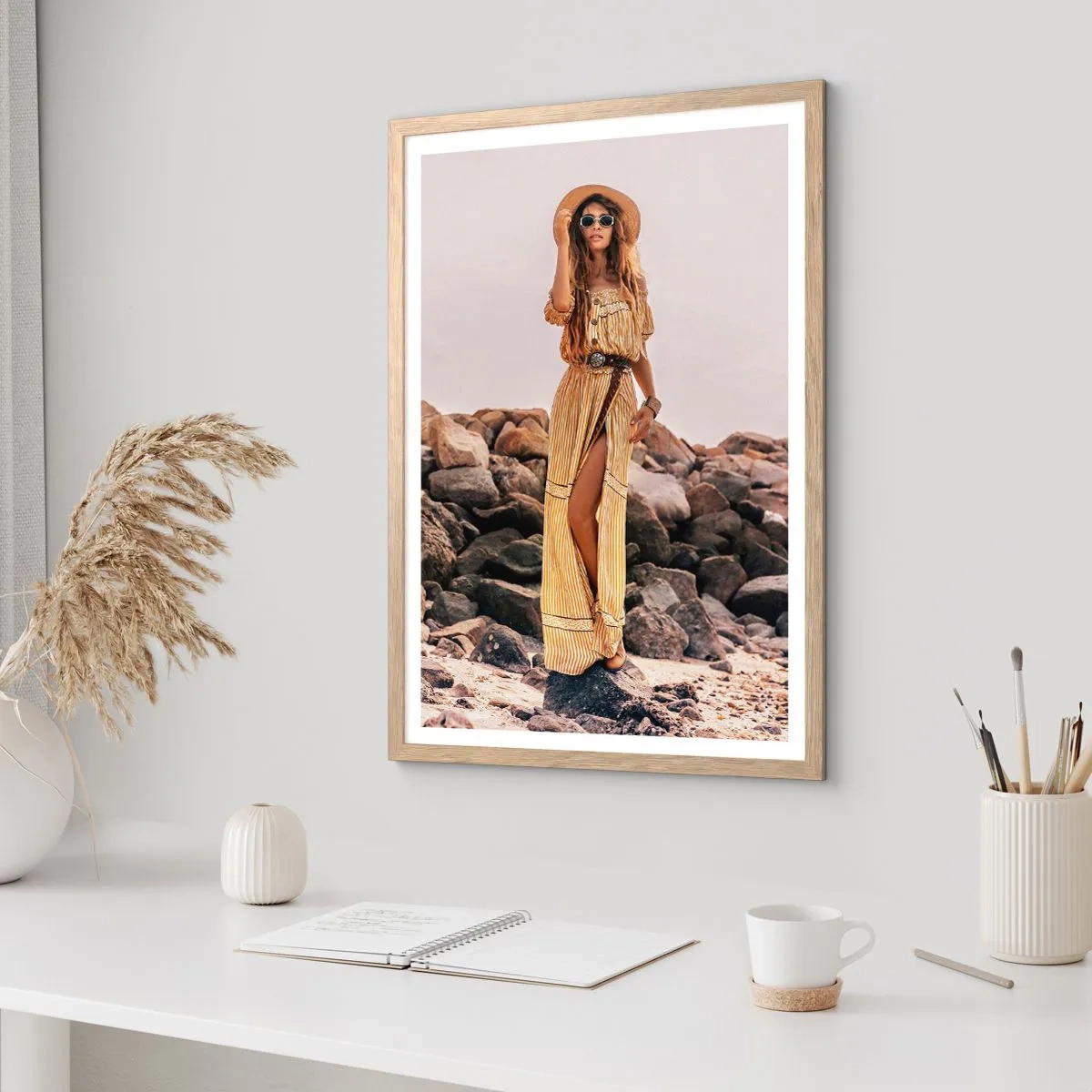 Póster en marco roble claro - La magia de las piedras - 70x100 cm