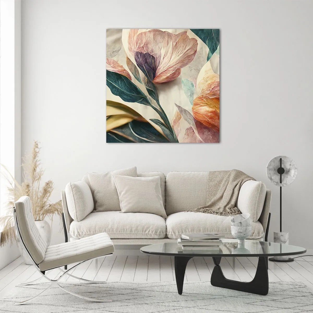 Cuadro sobre vidrio - Impresiones sobre Vidrio - Flores de las islas del sur - 50x50 cm