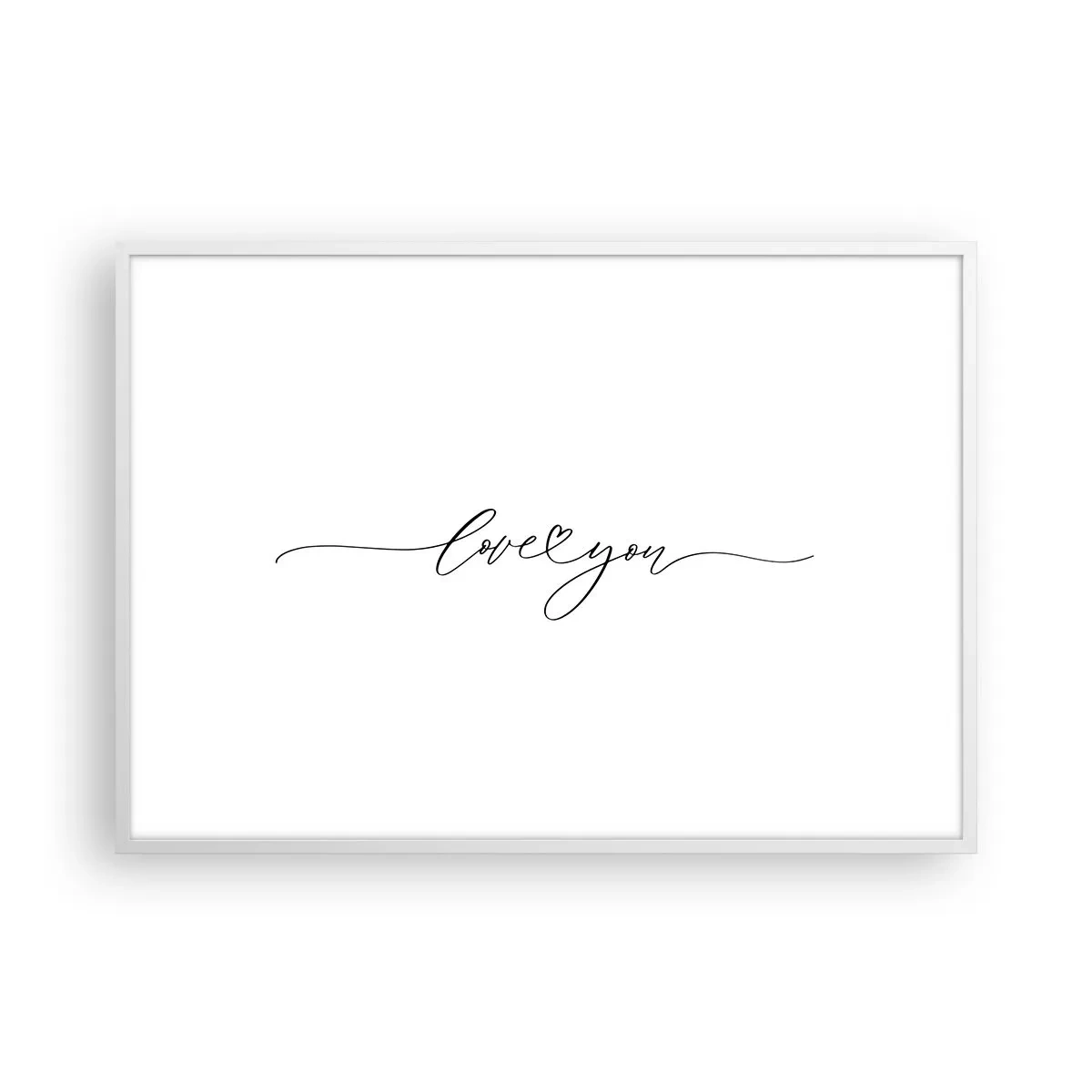 Póster en marco blanco - Negro sobre blanco - 100x70 cm