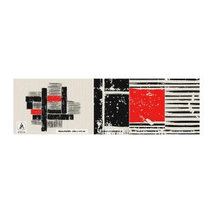 Muestra de fotomural autoadhesivo Deluxe Sticker - Rojo y negro - Abstracción, Arte Moderno, Industrial - 100x30 cm