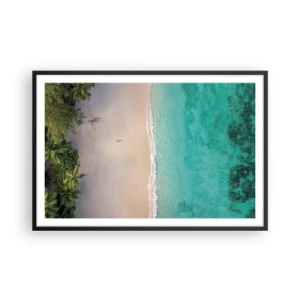Póster en marco negro - Playa del paraíso - 91x61 cm