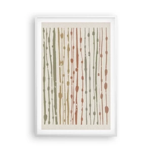 Póster en marco blanco - Composición de notas musicales - 61x91 cm