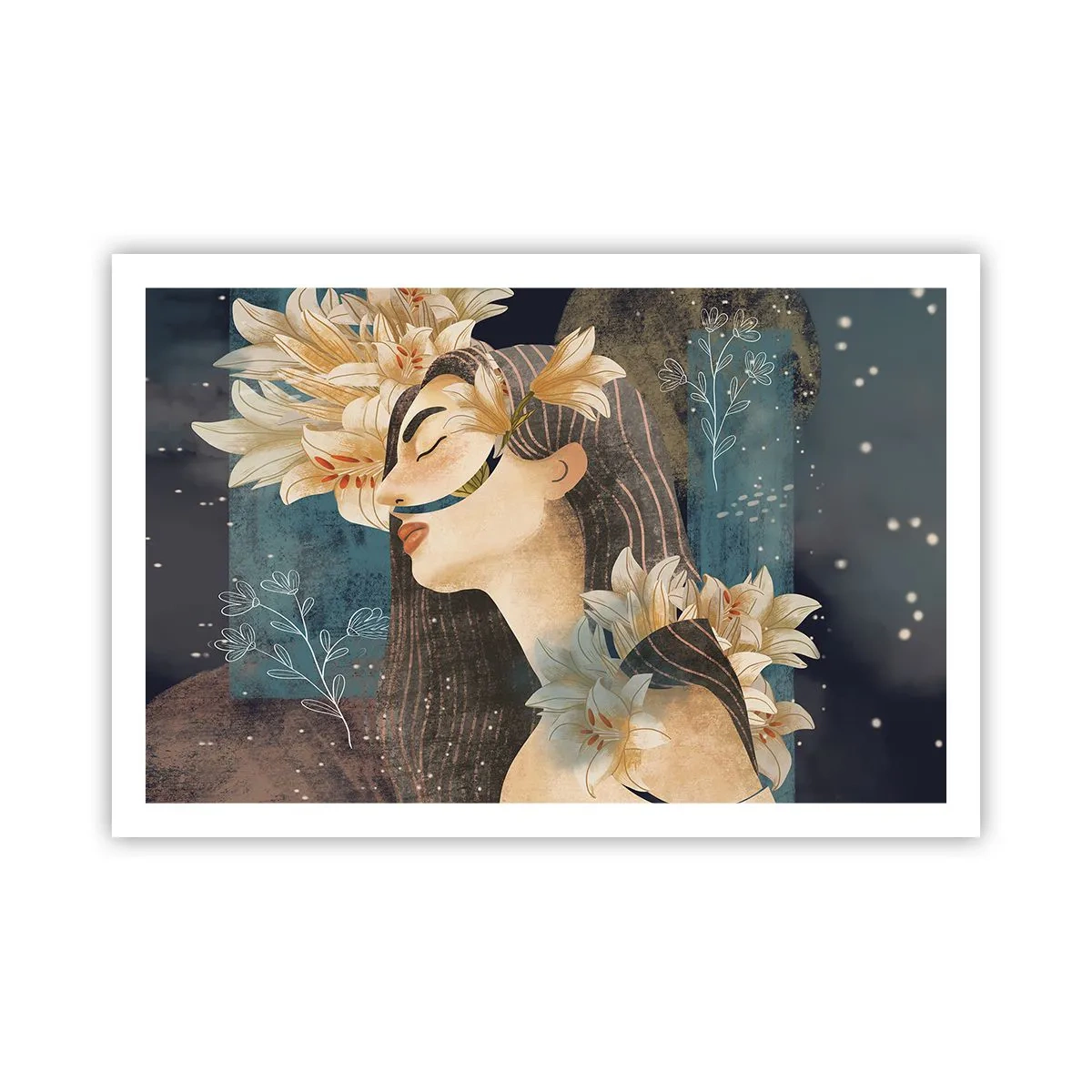 Póster - Cuento de princesa con lirios - 91x61 cm