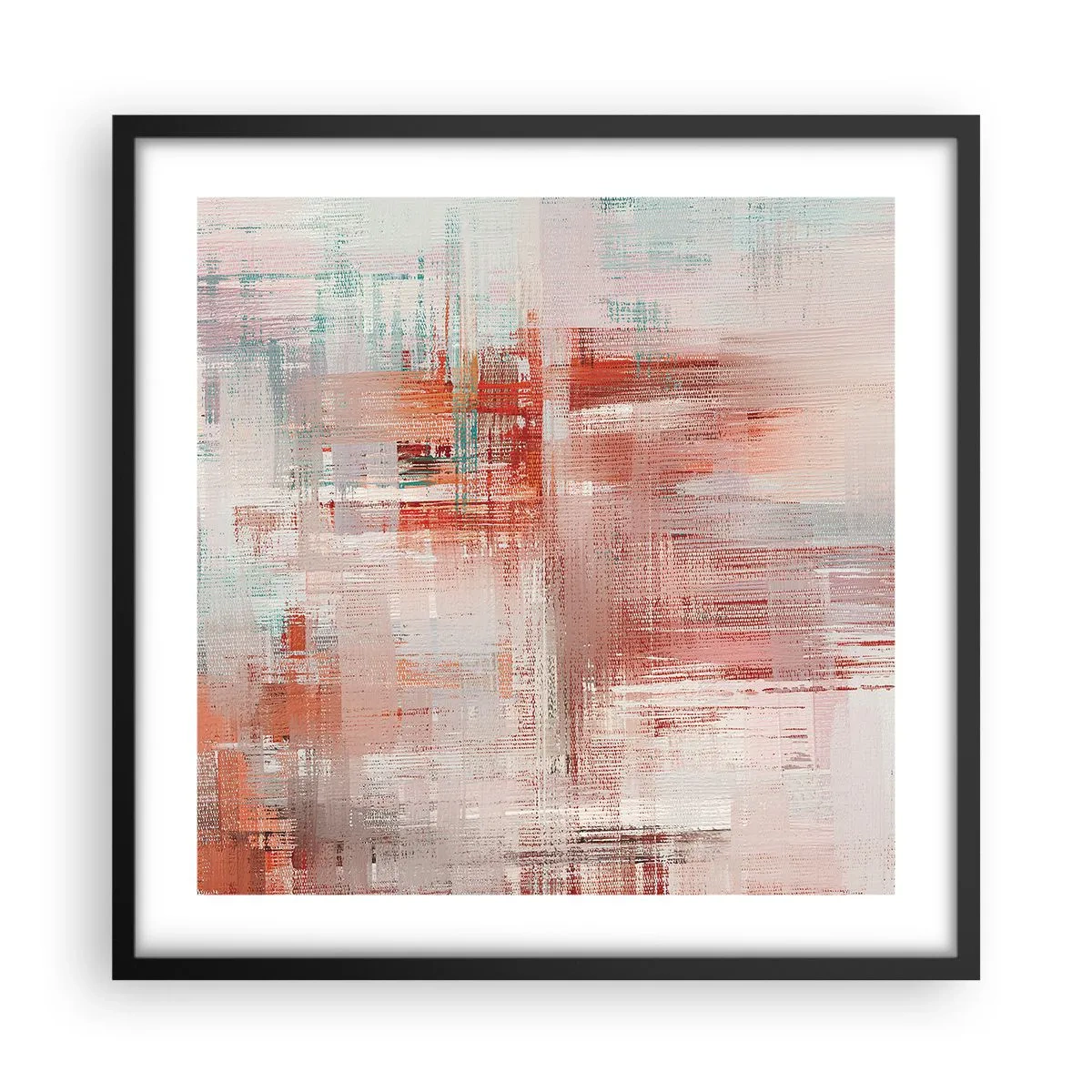 Póster en marco negro - Niebla rosa - 50x50 cm