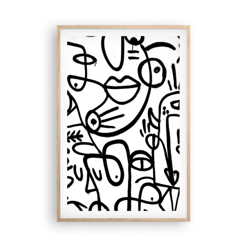 Póster en marco roble claro - Rostros y espejismos - 61x91 cm