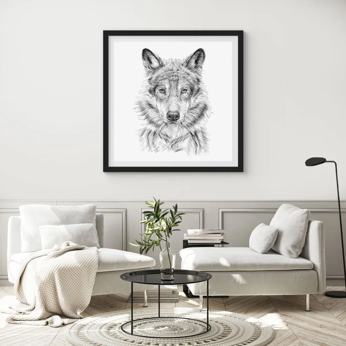 Póster en marco negro - Un líder nato - 50x50 cm