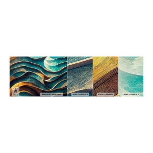 Muestra de fotomural Premium Canvas - Meandros de azul - Ondas, Abstracción, Tridimensional - 100x30 cm