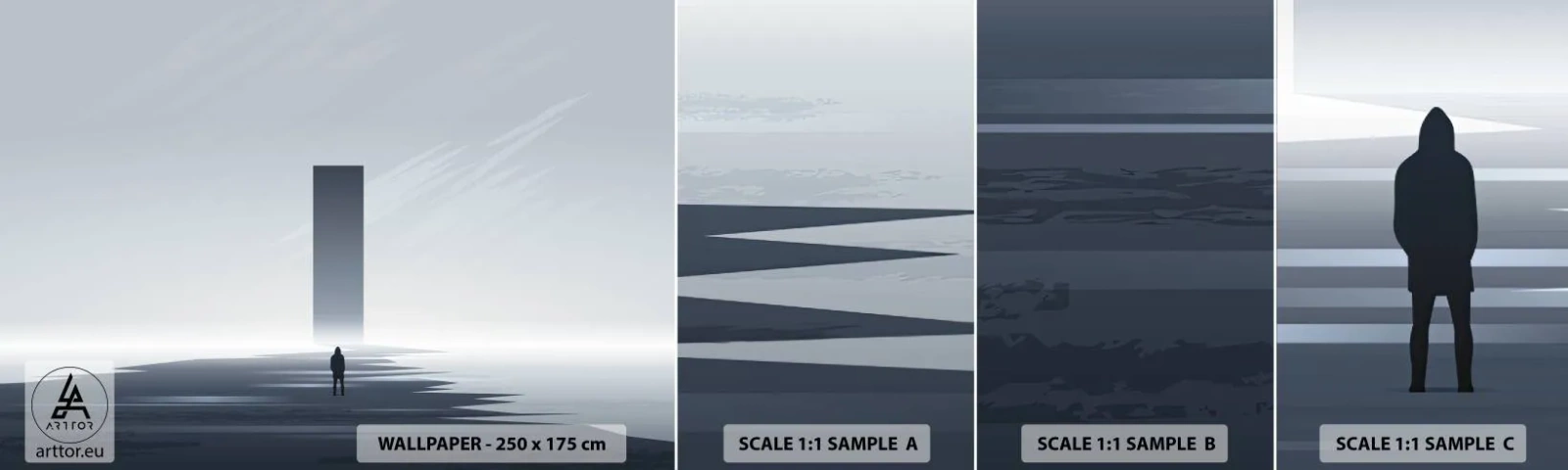 Muestra De Fotomural Standard Eco - ¿Oportunidad o amenaza? - Minimalismo, Moderno, Soledad - 100x30 cm