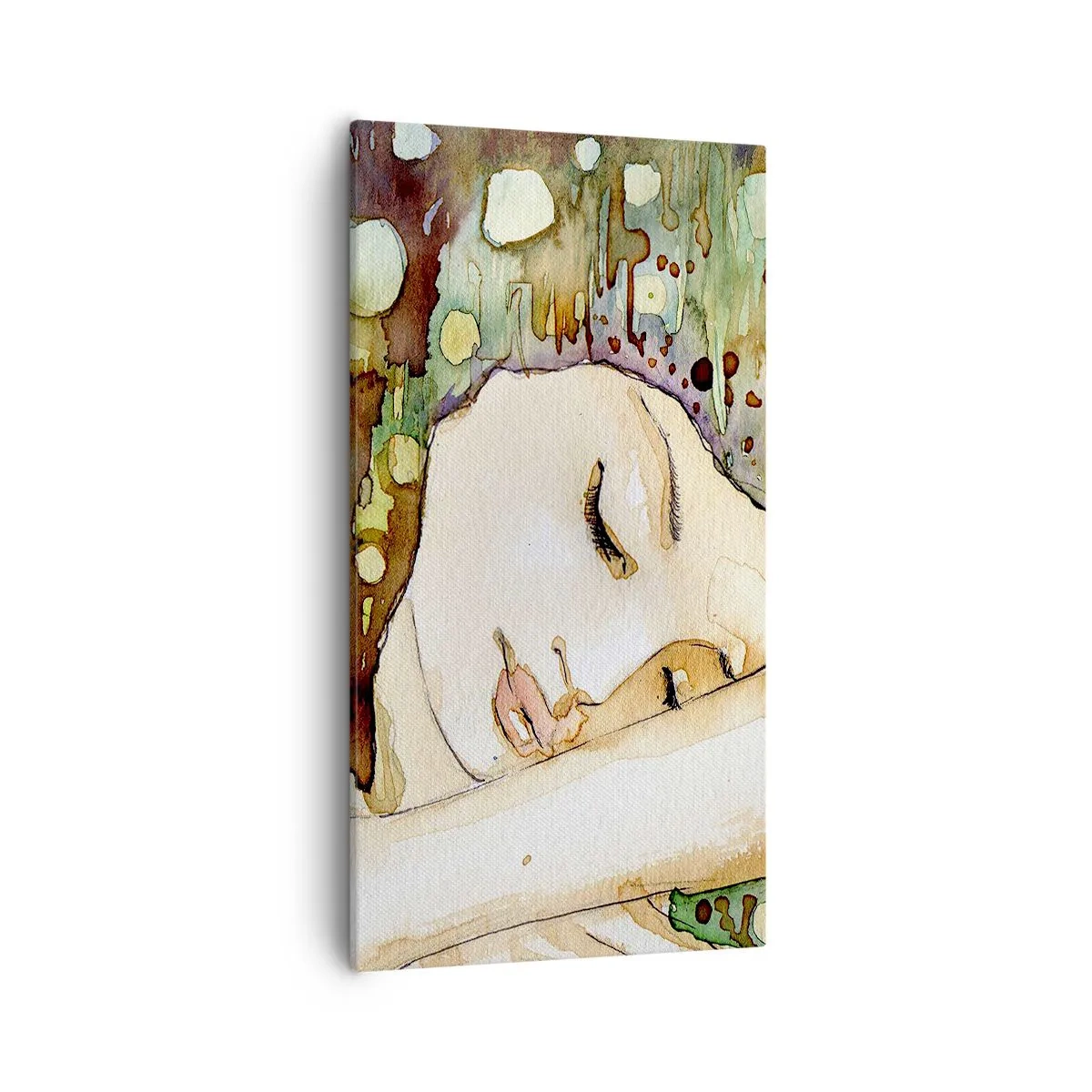 Cuadro sobre lienzo - Impresión de Imagen - Sueño esmeralda y violeta - 55x100 cm