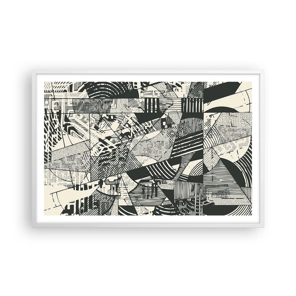 Póster en marco blanco - La dinámica del presente - 91x61 cm