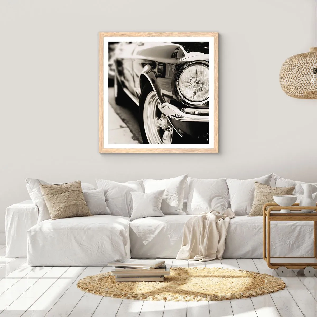 Póster en marco roble claro - Brillo perdurable - 50x50 cm