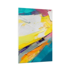 Cuadro sobre vidrio - Impresiones sobre Vidrio - Una composición abstracta en colores intensos. - 70x100cm - Anatomía de la luz - Decoración de pared moderna para salón y dormitorio ARTTOR