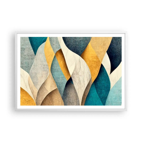 Póster en marco blanco - Ritmo y ondulación - 100x70 cm