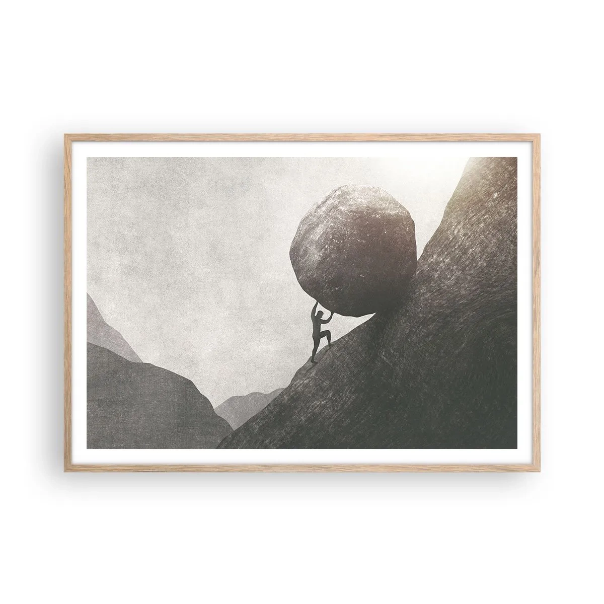 Póster en marco roble claro - Creo, contra toda esperanza - 100x70 cm