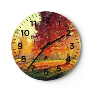 Reloj de pared - Reloj de vidrio - El rojo es hermoso - 40x40 cm