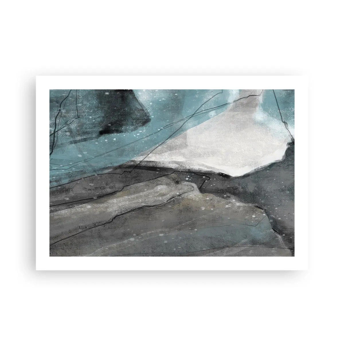 Póster - Abstracción: rocas y hielo - 70x50 cm