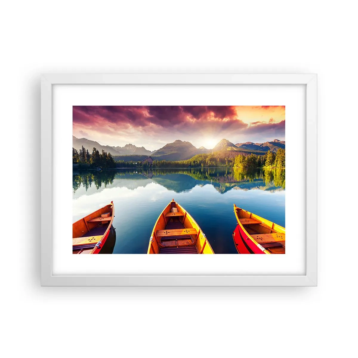 Póster en marco blanco - Frente a la naturaleza - 40x30 cm