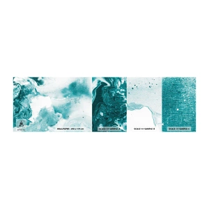 Muestra de fotomural autoadhesivo Deluxe Sticker - Remansos de azul - Abstracción, Pedazo, Arte Moderno. - 100x30 cm