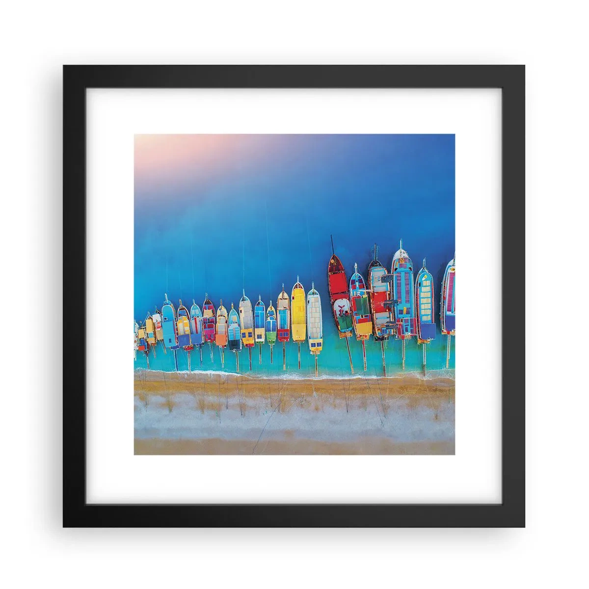 Póster en marco negro - A vista de pájaro - 30x30 cm