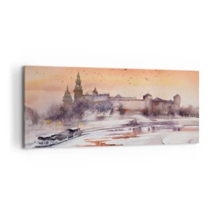 Cuadro sobre lienzo - Impresión de Imagen - Atardecer real - 100x40 cm